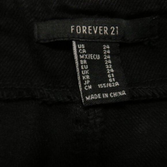 Forever‎ 21 Black High Rise Capri Jeans Pants - Picture 6 of 6